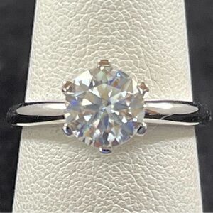 Moissanite Sterling Silver Solitaire Ring